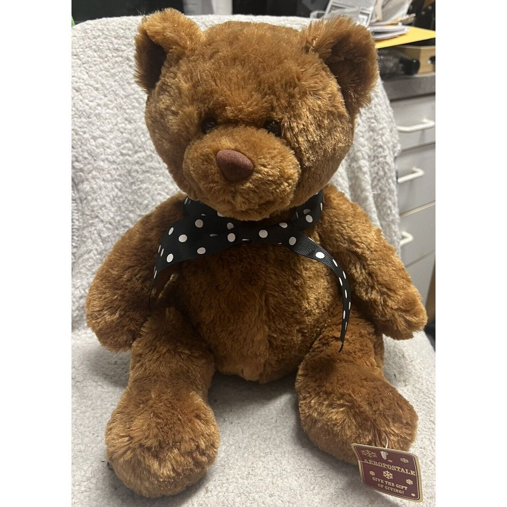 AEROPOSTALE Brown‎ Teddy Bear 2007 Stuffed Animal Plush Pre-Owned Still has Tag